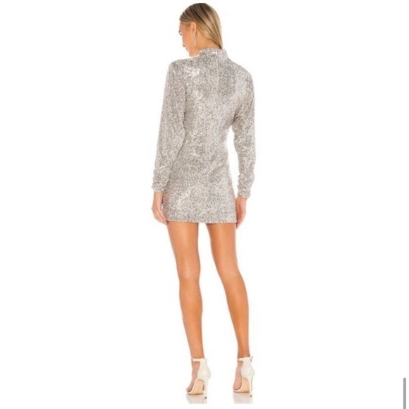 RONNY KOBO Lauper Silver Sequin mini Dress - Size XS - Picture 4 of 8